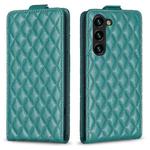 For Samsung Galaxy S23 5G Diamond Lattice Vertical Flip Leather Phone Case(Green)