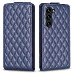 For Samsung Galaxy S23 5G Diamond Lattice Vertical Flip Leather Phone Case(Blue)