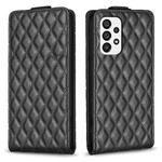 For Samsung Galaxy A53 Diamond Lattice Vertical Flip Leather Phone Case(Black)