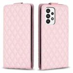 For Samsung Galaxy A53 Diamond Lattice Vertical Flip Leather Phone Case(Pink)