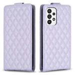 For Samsung Galaxy A53 Diamond Lattice Vertical Flip Leather Phone Case(Purple)