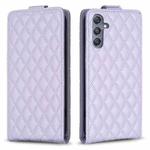 For Samsung Galaxy M34 5G Diamond Lattice Vertical Flip Leather Phone Case(Purple)