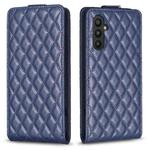 For Samsung Galaxy A15 Diamond Lattice Vertical Flip Leather Phone Case(Blue)