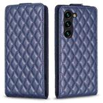 For Samsung Galaxy S24+ 5G Diamond Lattice Vertical Flip Leather Phone Case(Blue)