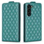For Samsung Galaxy S24 5G Diamond Lattice Vertical Flip Leather Phone Case(Green)
