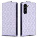 For Samsung Galaxy S24 5G Diamond Lattice Vertical Flip Leather Phone Case(Purple)