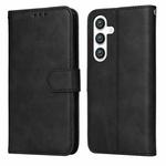 For Samsung Galaxy S24 Classic Calf Texture Flip Leather Phone Case(Black)