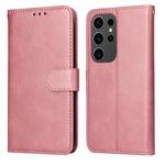 For Samsung Galaxy S24 Ultra Classic Calf Texture Flip Leather Phone Case(Rose Gold)