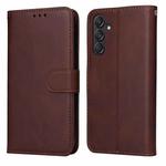 For Samsung Galaxy M55 5G Classic Calf Texture Flip Leather Phone Case(Brown)