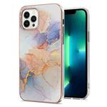 For iPhone 15 Pro Electroplating Pattern IMD TPU Shockproof Case(Milky Way White Marble)
