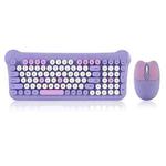 QW05 Mixed Color Portable 2.4G Wireless Keyboard Mouse Set(Purple)