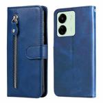 For Xiaomi Redmi 13C 4G Fashion Calf Texture Zipper Leather Phone Case(Blue)