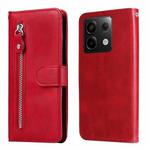 For Xiaomi Redmi Note13 Pro 5G Global Fashion Calf Texture Zipper Leather Phone Case(Red)