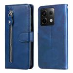 For Xiaomi Redmi Note13 Pro 5G Global Fashion Calf Texture Zipper Leather Phone Case(Blue)