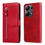 For Xiaomi Redmi Note13 Pro 4G Global/Poco M6 Pro 4G Fashion Calf Texture Zipper Leather Phone Case(Red)
