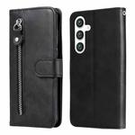 For Samsung Galaxy S24 Fashion Calf Texture Zipper Leather Phone Case(Black)