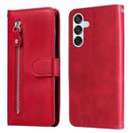 For Samsung Galaxy M15 5G / F15 5G Fashion Calf Texture Zipper Leather Phone Case(Red)