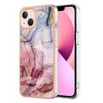 For iPhone 15 Electroplating Marble Dual-side IMD Phone Case(Rose Red 014)