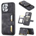 For iPhone 16 Pro Skin Feel Dream RFID Anti-theft PU Card Bag Phone Case(Black)