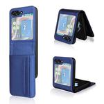 For Samsung Galaxy Z Flip5 Card Slot PU Leather PC Phone Case(Blue)