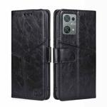 For Blackview Oscal C30 Geometric Stitching Leather Phone Case(Black)