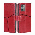 For Blackview Oscal C30 Geometric Stitching Leather Phone Case(Red)