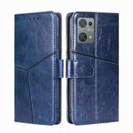 For Blackview Oscal C30 Geometric Stitching Leather Phone Case(Blue)