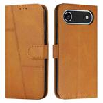For iPhone 17 Air Stitching Calf Texture Buckle Leather Phone Case(Yellow)