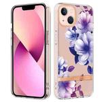 For iPhone 15 Flowers and Plants Series IMD TPU Phone Case(Purple Begonia)