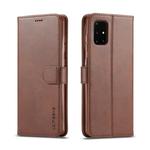 For Samsung Galaxy A71 5G LC.IMEEKE Calf Texture Horizontal Flip Leather Case, with Holder & Card Slots & Wallet & Photo Frame(Coffee)