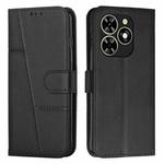 For Infinix Smart 8 Stitching Calf Texture Buckle Leather Phone Case(Black)