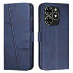 For Infinix Smart 8 Stitching Calf Texture Buckle Leather Phone Case(Blue)