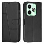 For Infinix Hot 40i Stitching Calf Texture Buckle Leather Phone Case(Black)