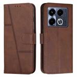 For Infinix Note 40 Stitching Calf Texture Buckle Leather Phone Case(Brown)