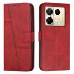For Infinix Note 40 Pro 4G / 5G Stitching Calf Texture Buckle Leather Phone Case(Red)
