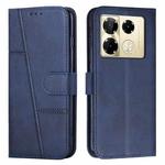 For Infinix Note 40 Pro 4G / 5G Stitching Calf Texture Buckle Leather Phone Case(Blue)