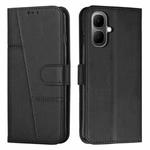 For Infinix Smart 10 4G Stitching Calf Texture Buckle Leather Phone Case(Black)