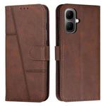 For Infinix Smart 10 4G Stitching Calf Texture Buckle Leather Phone Case(Brown)