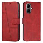 For Infinix Smart 10 4G Stitching Calf Texture Buckle Leather Phone Case(Red)