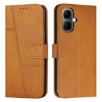 For Infinix Smart 10 4G Stitching Calf Texture Buckle Leather Phone Case(Yellow)