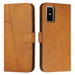 For Infinix GT 30 Pro Stitching Calf Texture Buckle Leather Phone Case(Yellow)