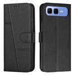 For Infinix Smart 10 Plus 4G Stitching Calf Texture Buckle Leather Phone Case(Black)
