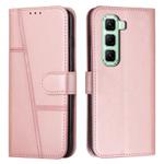 For Infinix Hot 60 Pro 4G Stitching Calf Texture Buckle Leather Phone Case(Rose Gold)