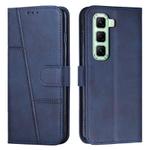 For Infinix Hot 60 Pro+ 4G Stitching Calf Texture Buckle Leather Phone Case(Blue)