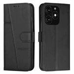 For Tecno Spark 20 Stitching Calf Texture Buckle Leather Phone Case(Black)