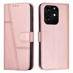 For Tecno Spark 20 Stitching Calf Texture Buckle Leather Phone Case(Rose Gold)