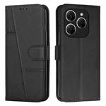 For Tecno Spark 20 Pro Stitching Calf Texture Buckle Leather Phone Case(Black)