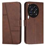 For Tecno Camon 30 4G / 5G Stitching Calf Texture Buckle Leather Phone Case(Brown)