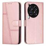 For Tecno Camon 30 4G / 5G Stitching Calf Texture Buckle Leather Phone Case(Rose Gold)