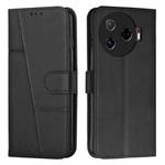 For Tecno Camon 30 Pro 5G Stitching Calf Texture Buckle Leather Phone Case(Black)